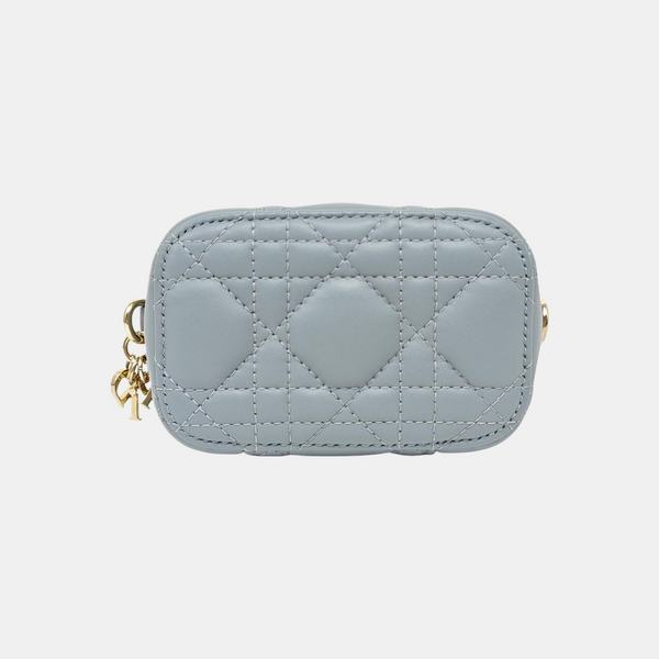 Vanity Lady Dior Mini Cannage Lambskin Blue