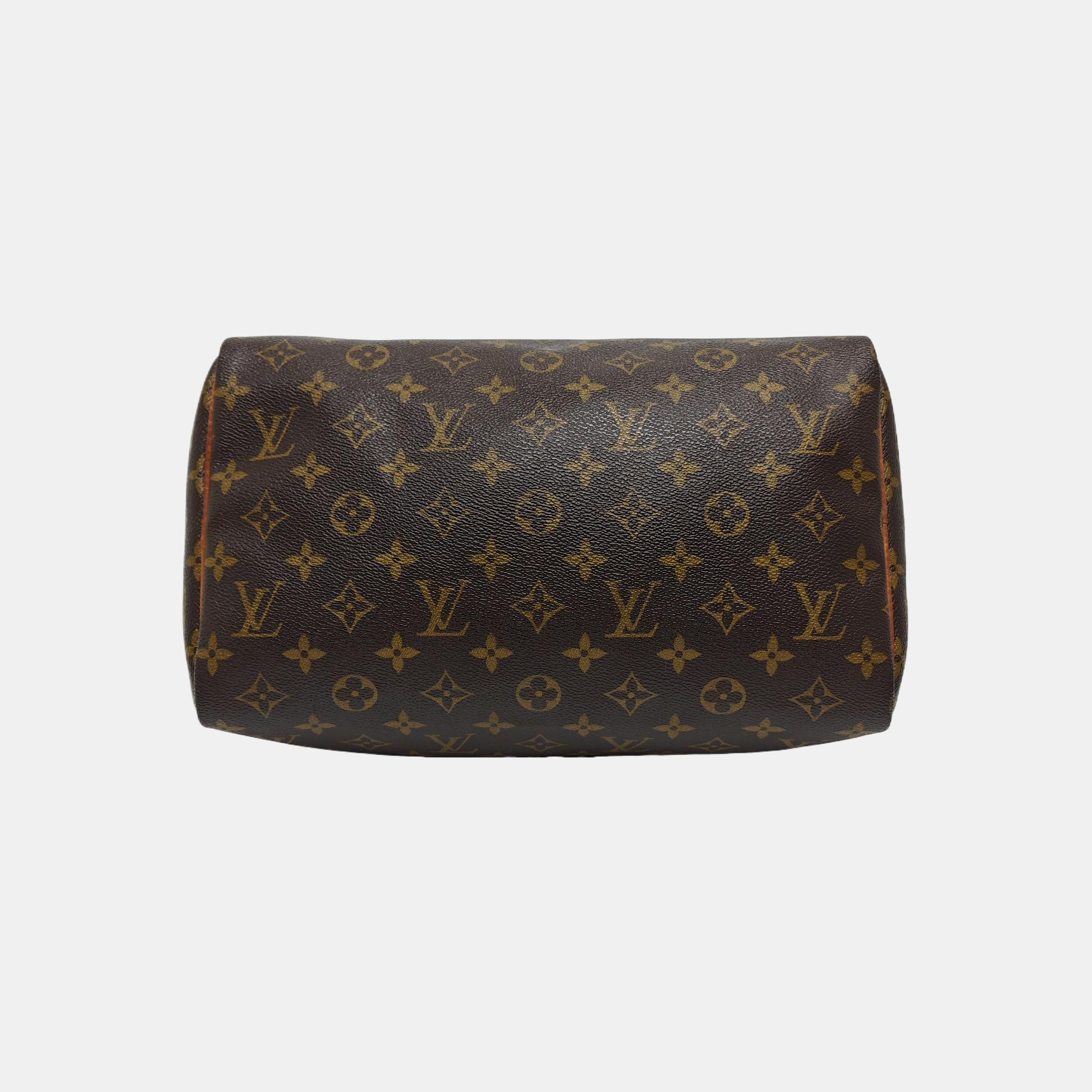 SPEEDY 30 Monogram Coated Canvas Brown
