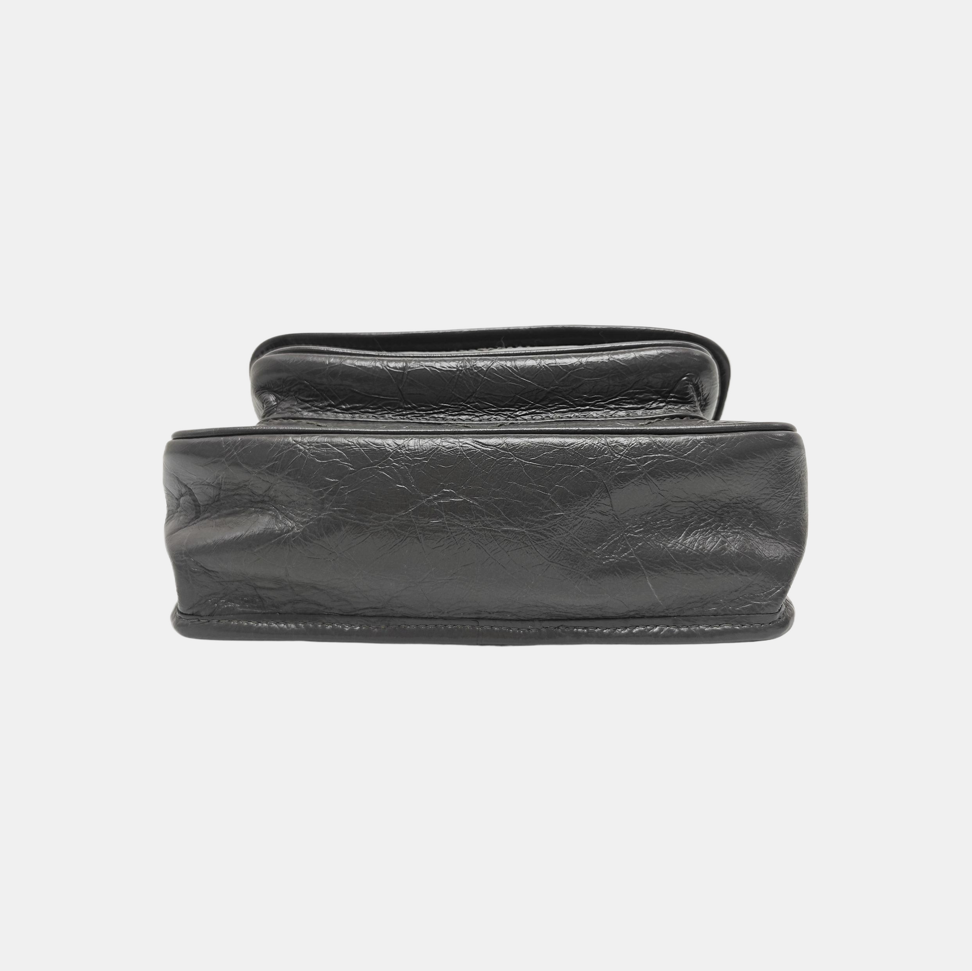 NIKI Small Chevron Calfskin Gray