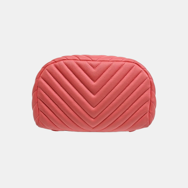 Chevron Calfskin Backpack Pink