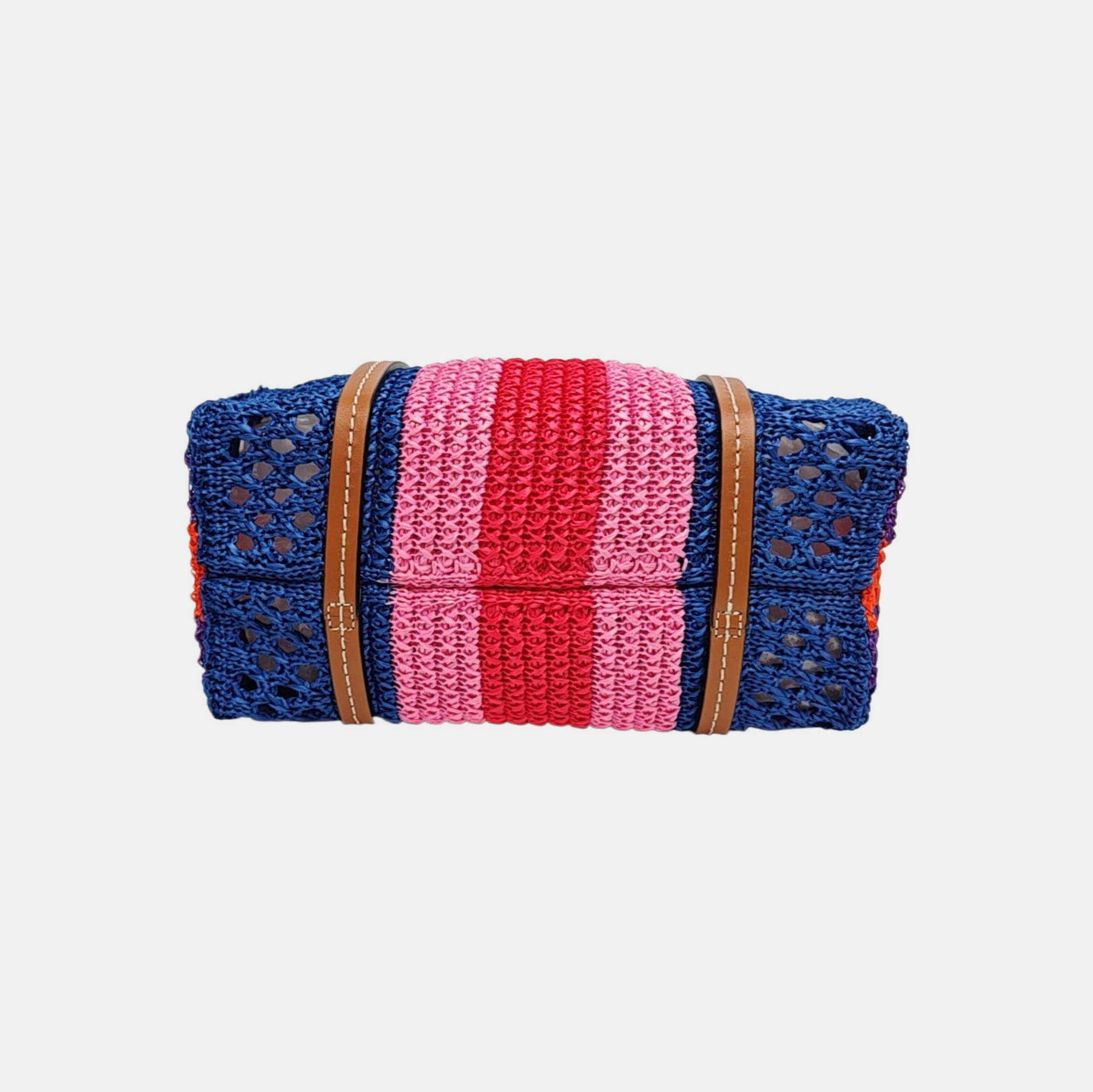 Straw Tote Bag Small Blue