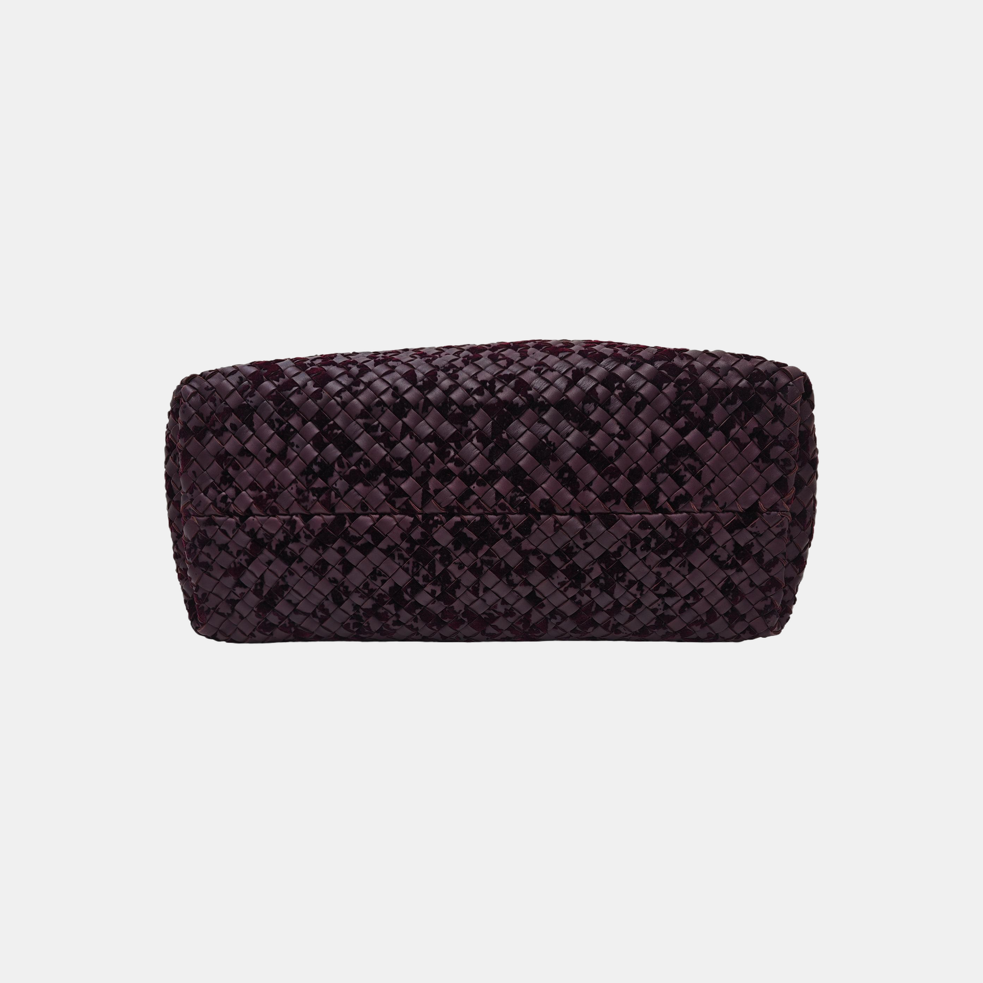 Calfskin Top Handle Bag Purple