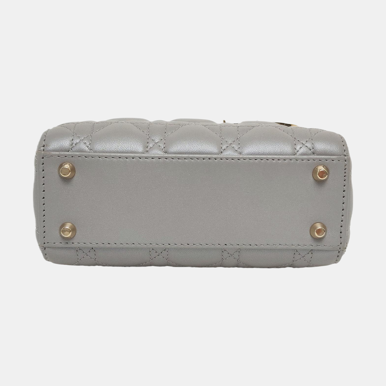 Lady Dior Mini Cannage Lambskin Gray