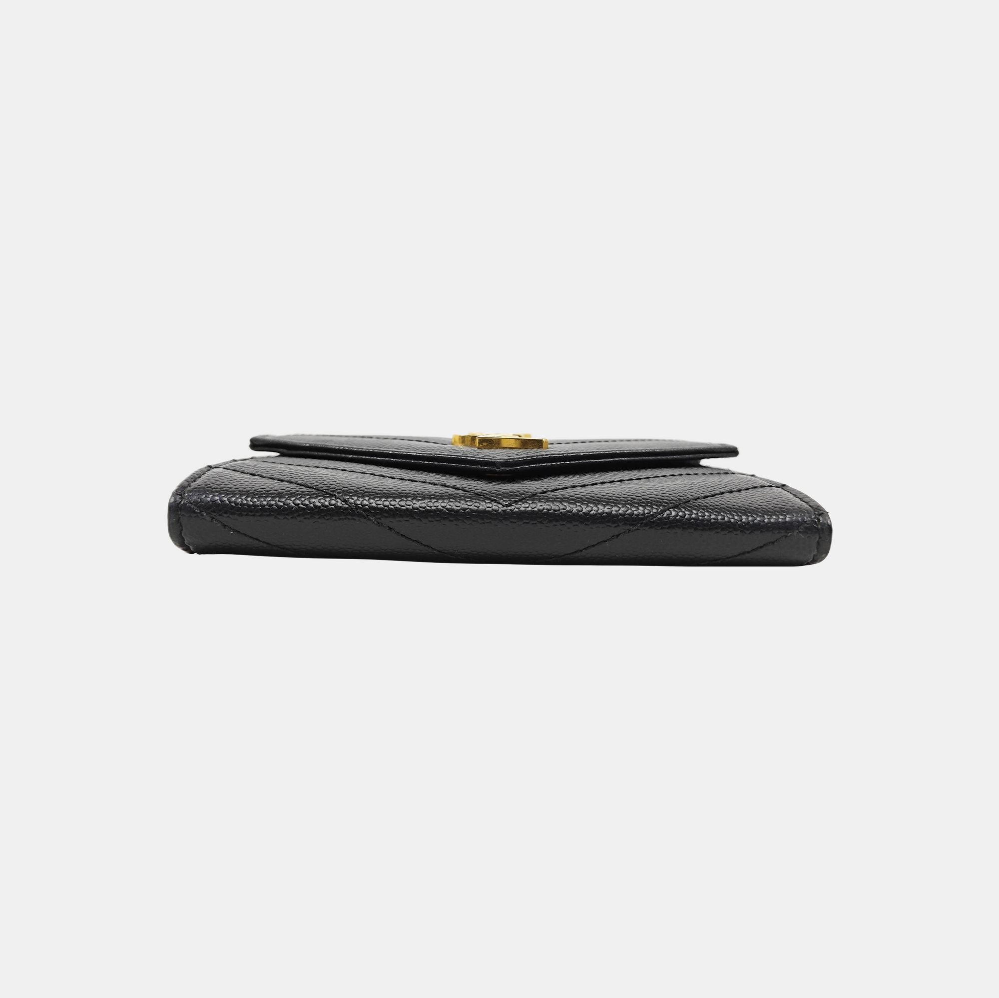 MONOGRAM Chevron Calfskin Black Wallet