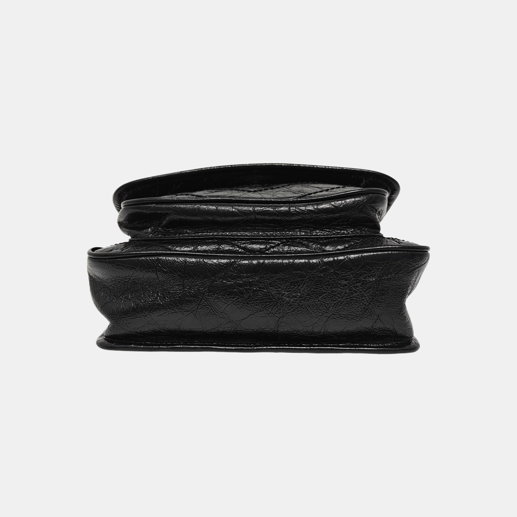 NIKI Small Chevron Calfskin Black