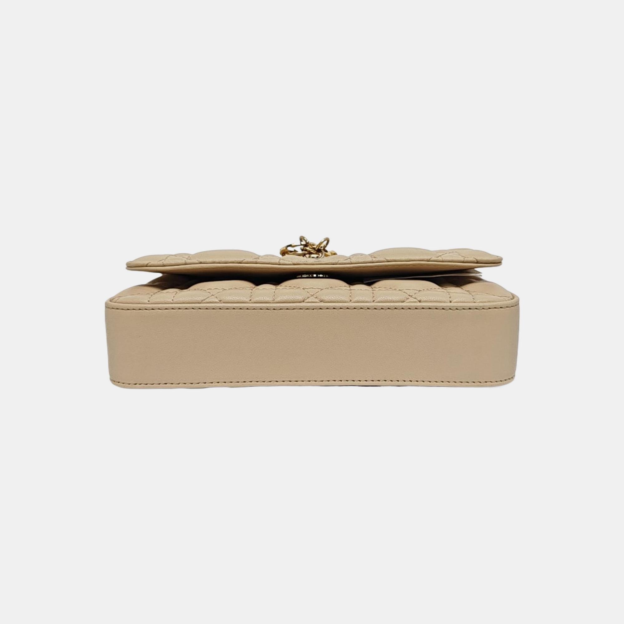 Lady Dior Mini Cannage Lambskin Beige