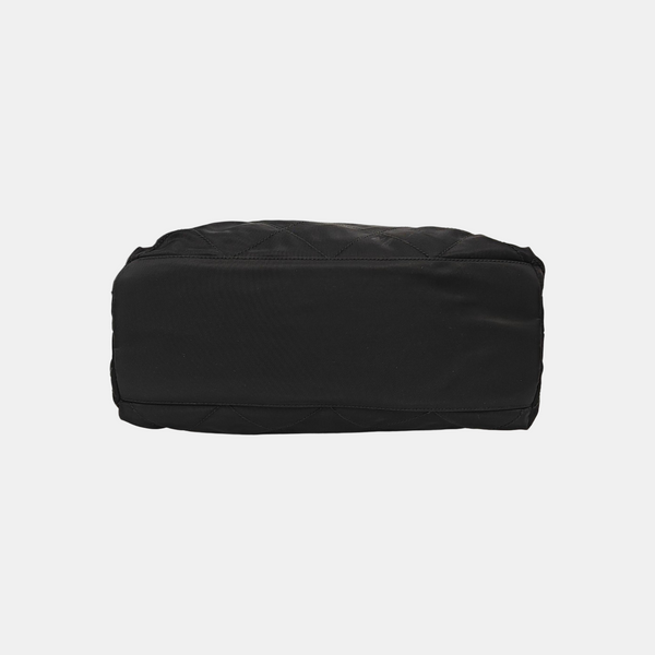 Chain Tote Quilted Nylon Black