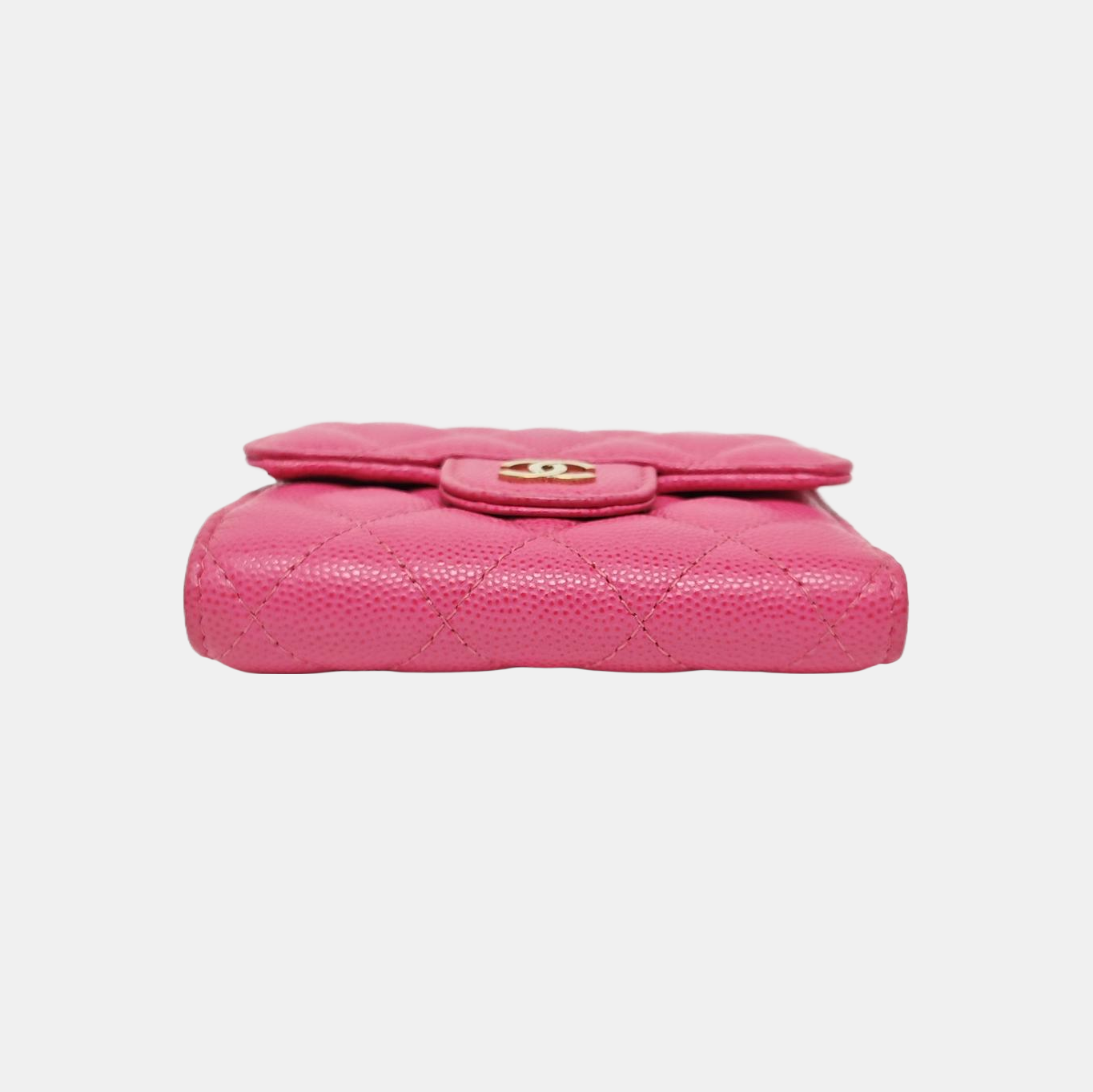 CLASSIC FLAP Quilted Grained Calfskin Pink Wallet