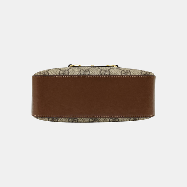 Horsebit 1955 Small Monogram Coated Canvas Beige