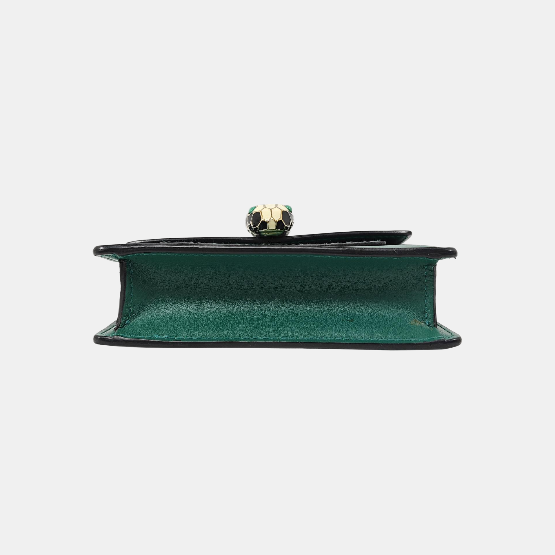 SERPENTI FOREVER Calfskin Green Wallet