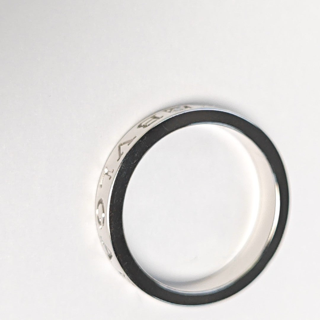 B.ZERO1 18k White Gold Silver Ring EU 60