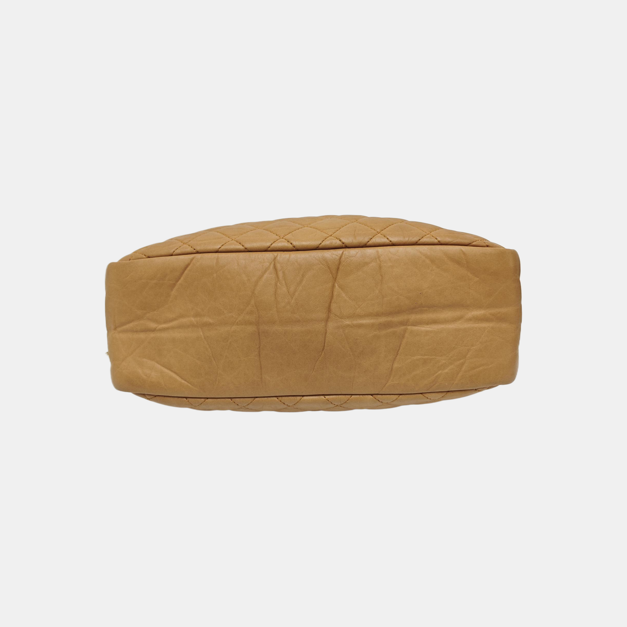 Quilted Calfskin Shoulder Bag Beige