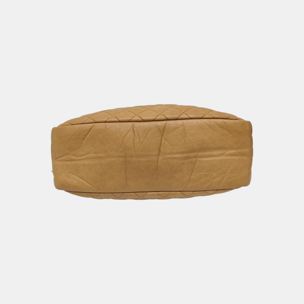 Quilted Calfskin Shoulder Bag Beige