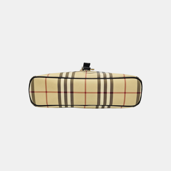 Coated Canvas Shoulder Bag Beige