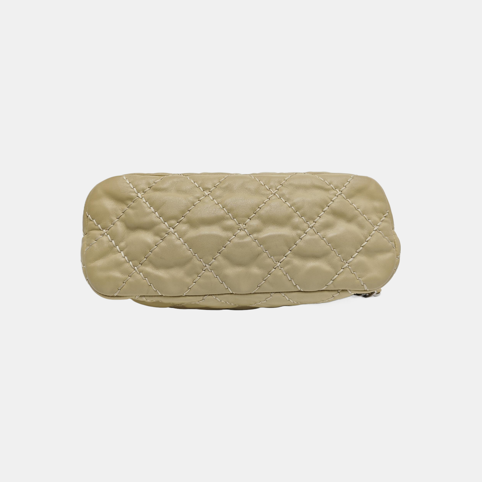 CC CROWN Quilted Calfskin Beige