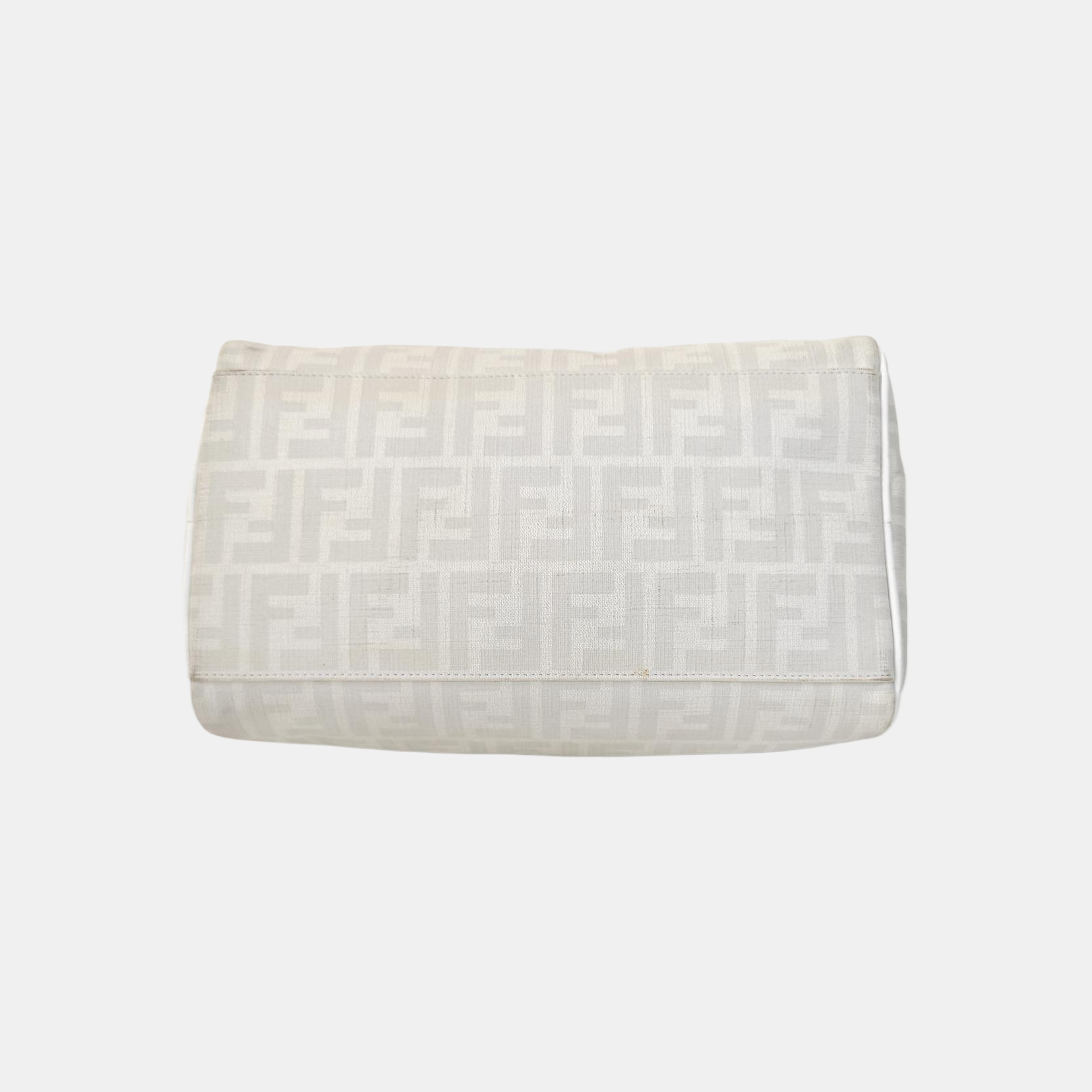 Coated Canvas Top Handle Bag White
