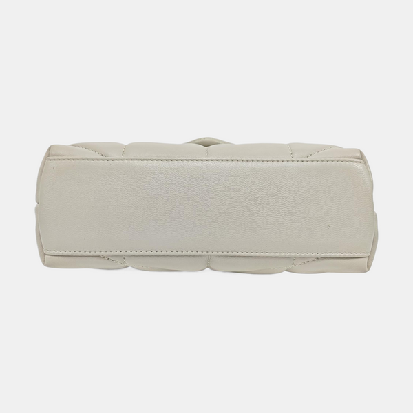 PUFFER Mini Chevron Lambskin White