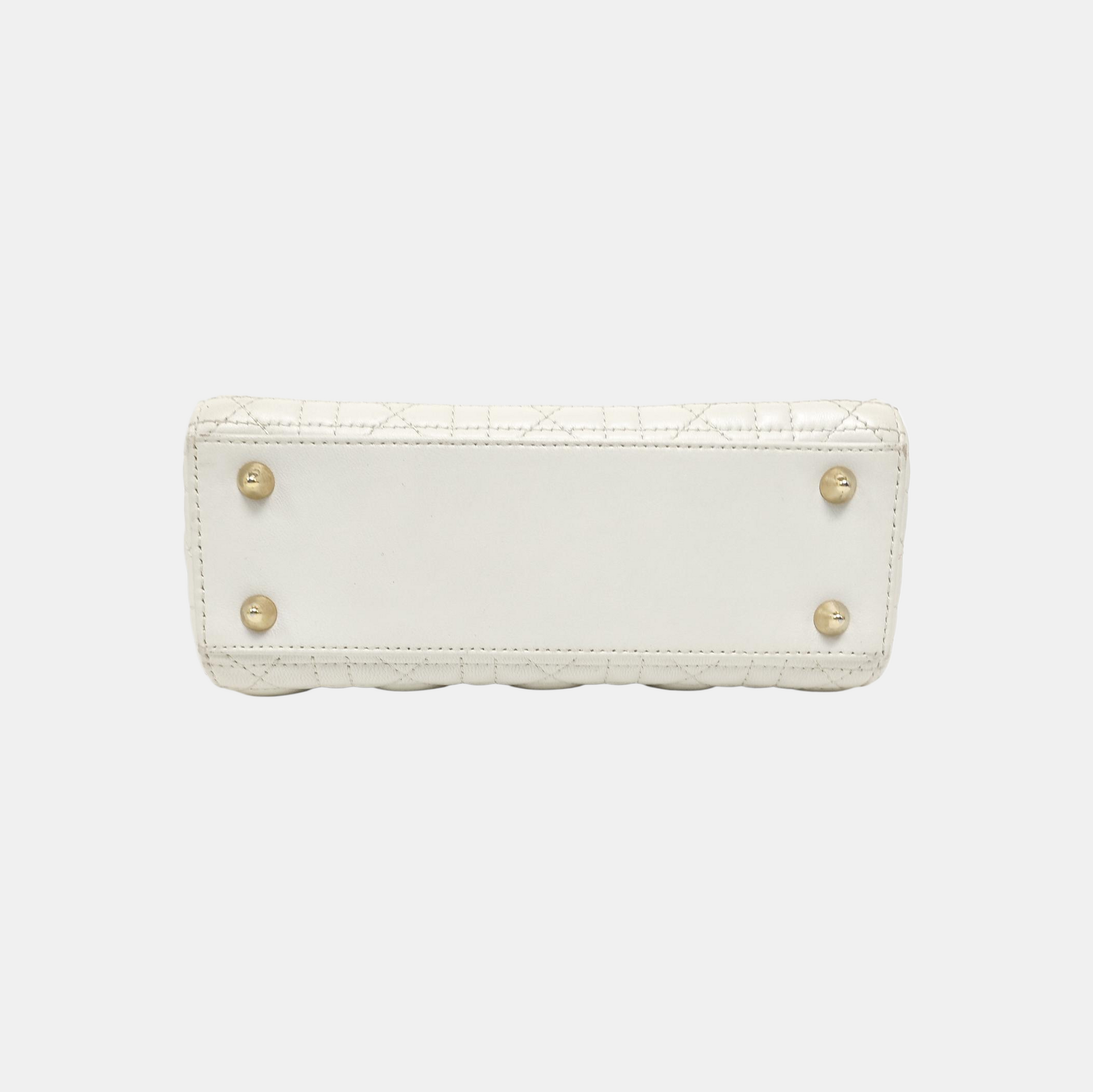 Lady Dior Small Cannage Lambskin White