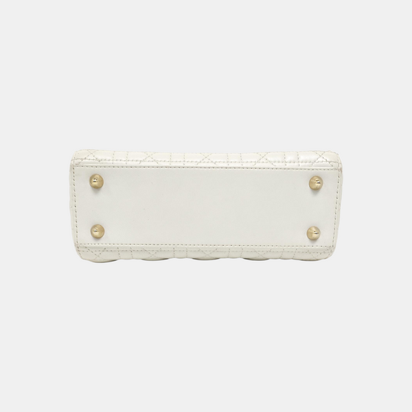 Lady Dior Small Cannage Lambskin White