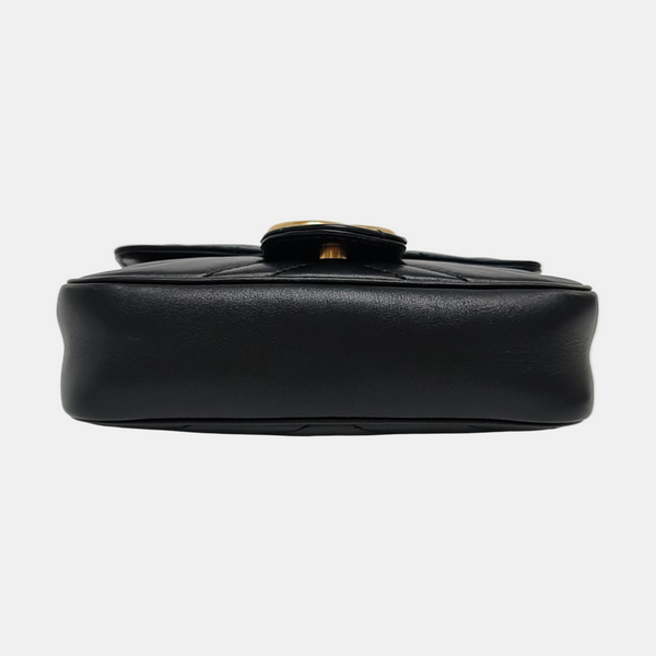 GG Marmont Mini Quilted Calfskin Black