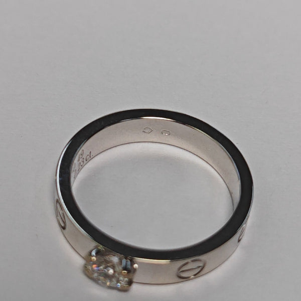 LOVE 18k White Gold Silver Ring EU 49