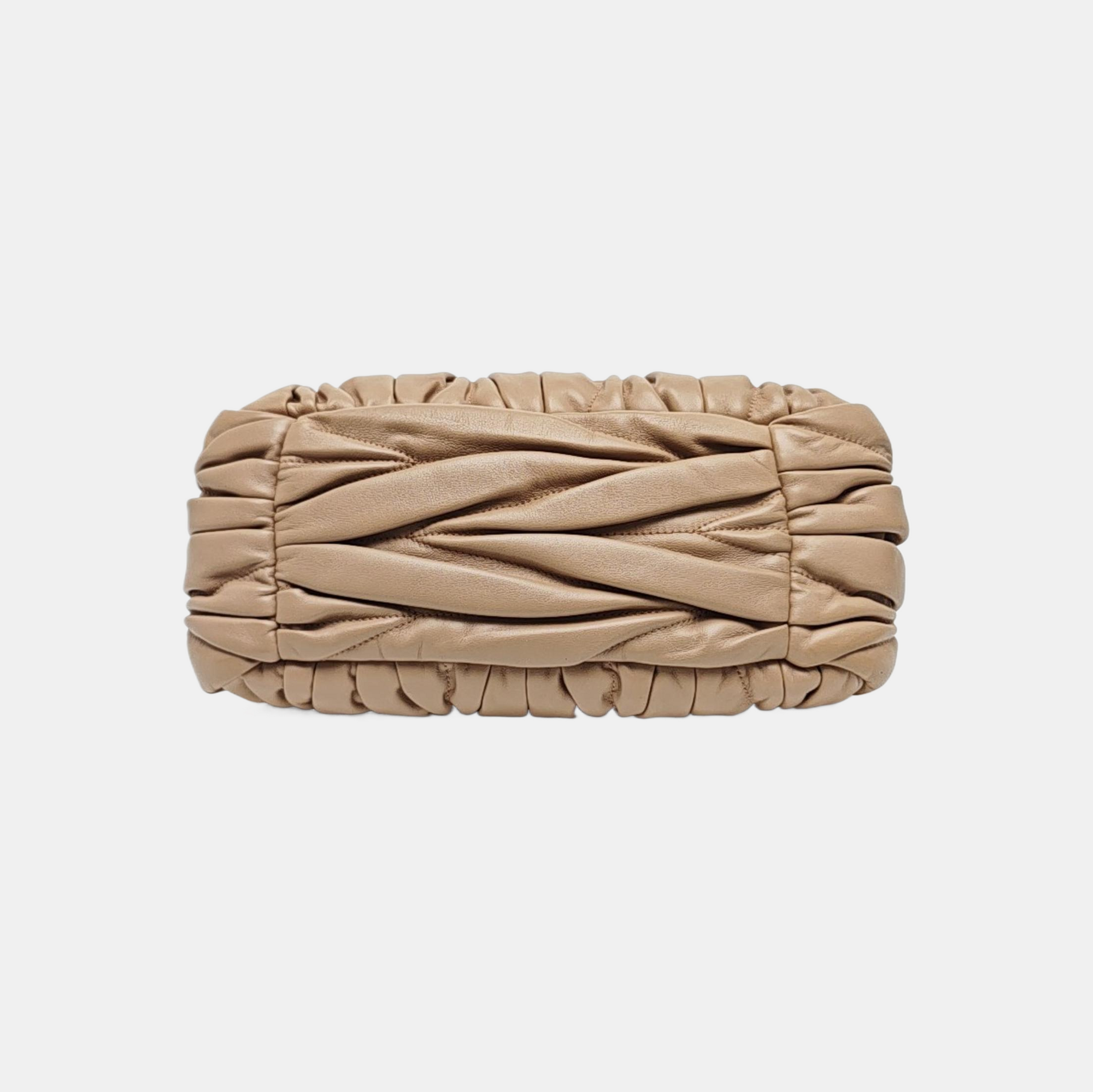 Miu Belle Quilted Lambskin Beige