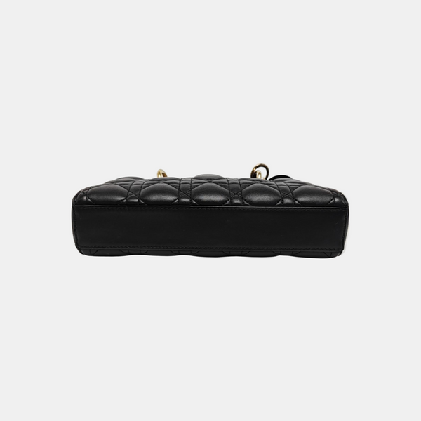 Lady D-Joy Small Quilted Lambskin Black