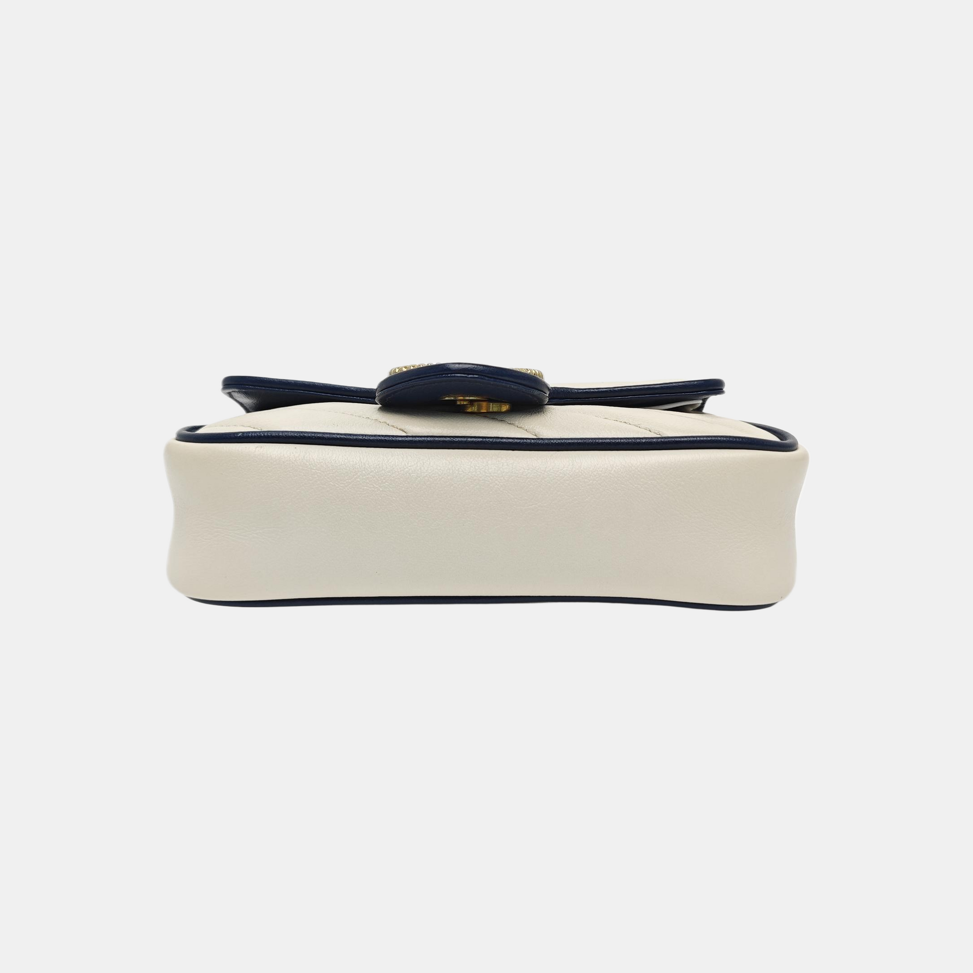 GG Marmont Super Mini Quilted Calfskin White