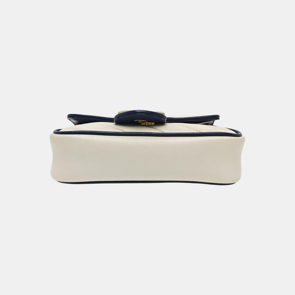 GG Marmont Super Mini Quilted Calfskin White