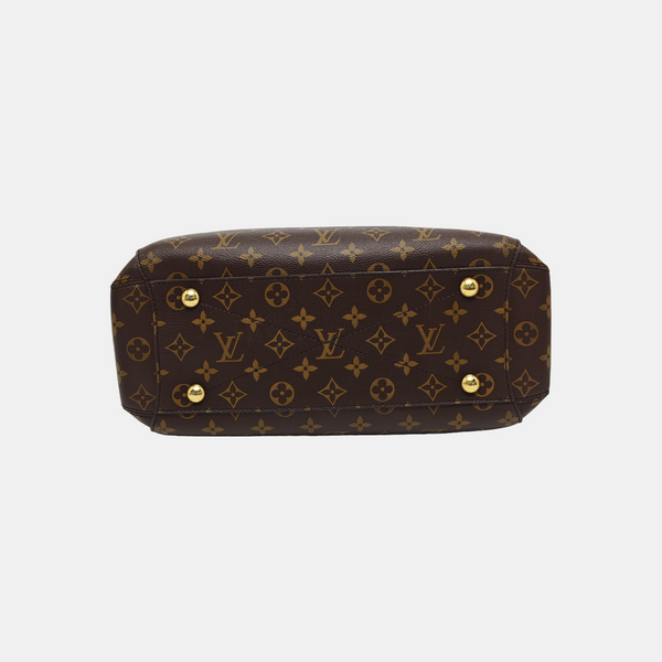MONTAIGNE MM Monogram Coated Canvas Brown
