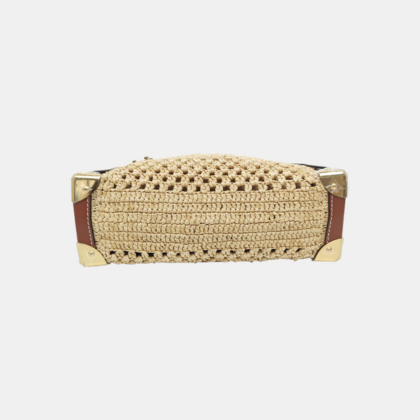 Straw Shoulder Bag MM Beige