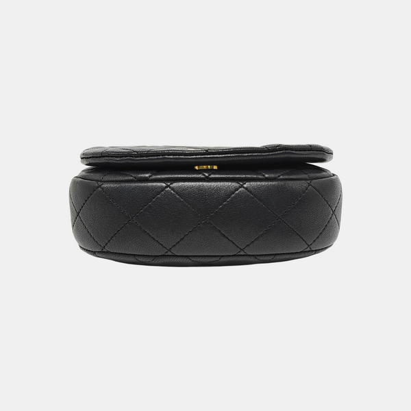 Quilted Lambskin Shoulder Bag Black