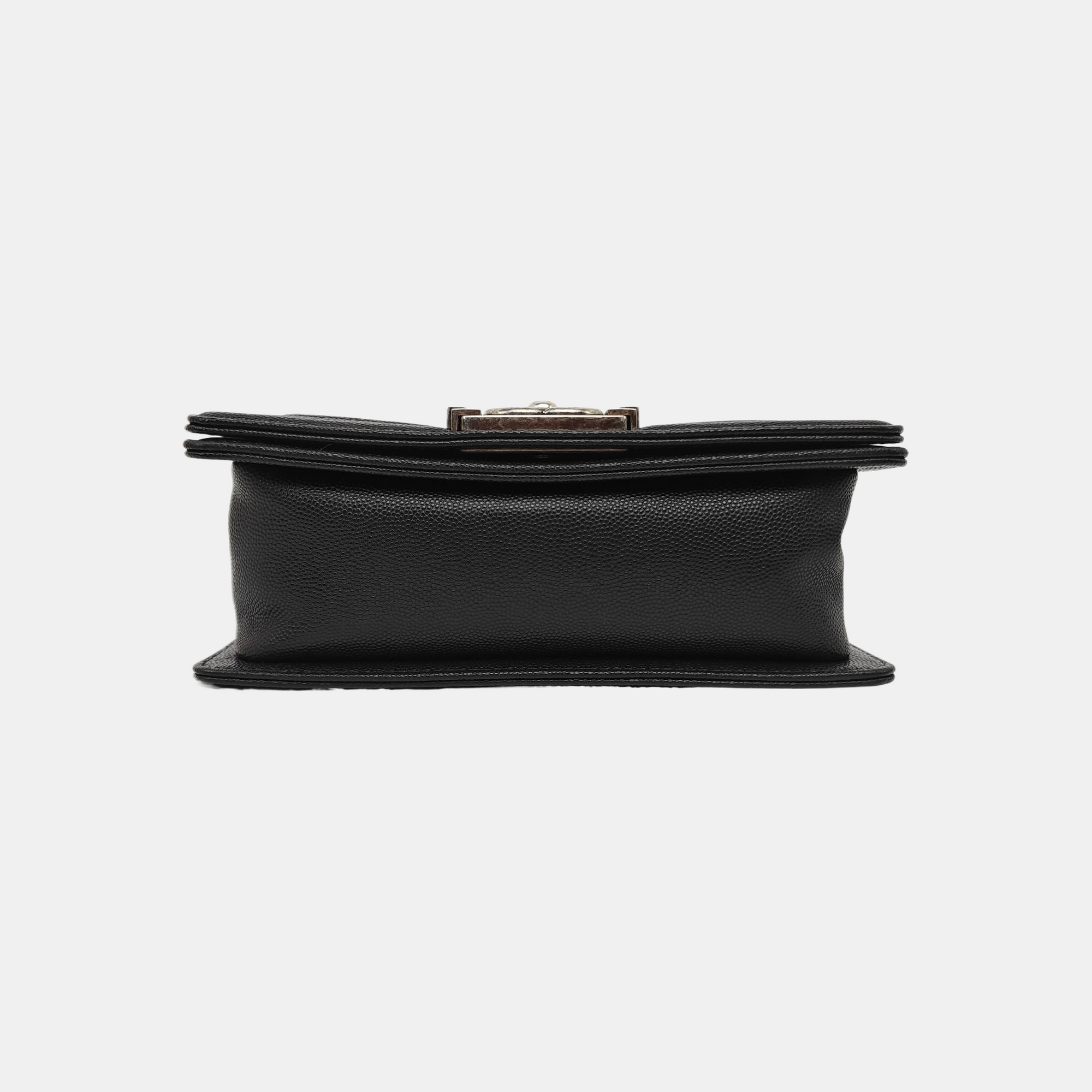 BOY CHANEL Small Quilted Grained Calfskin Black