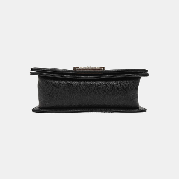 BOY CHANEL Small Quilted Grained Calfskin Black