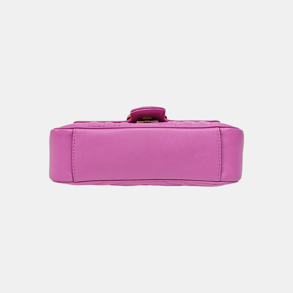 GG Marmont Small Quilted Calfskin Pink