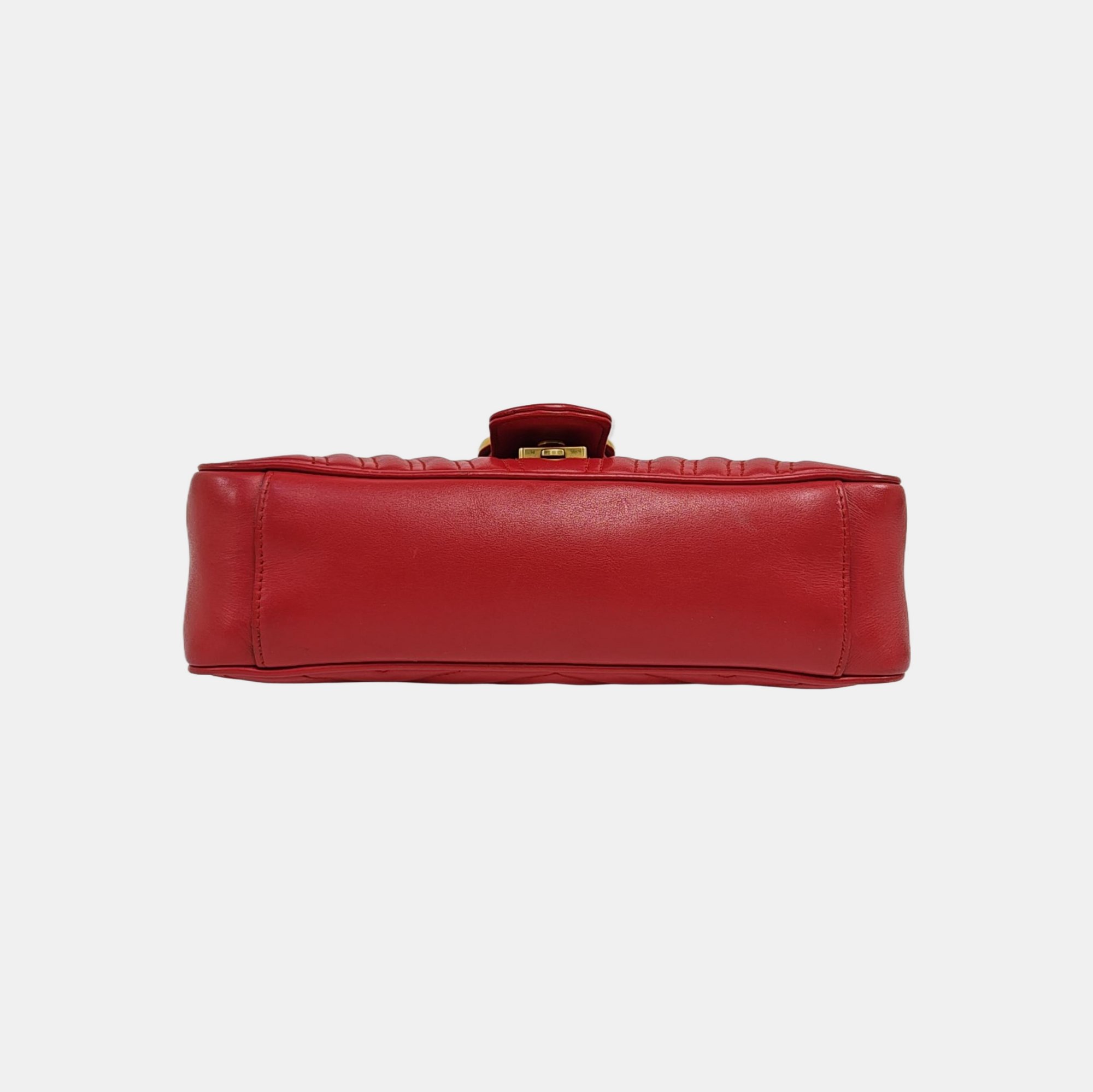 GG Marmont Medium Quilted Calfskin Red