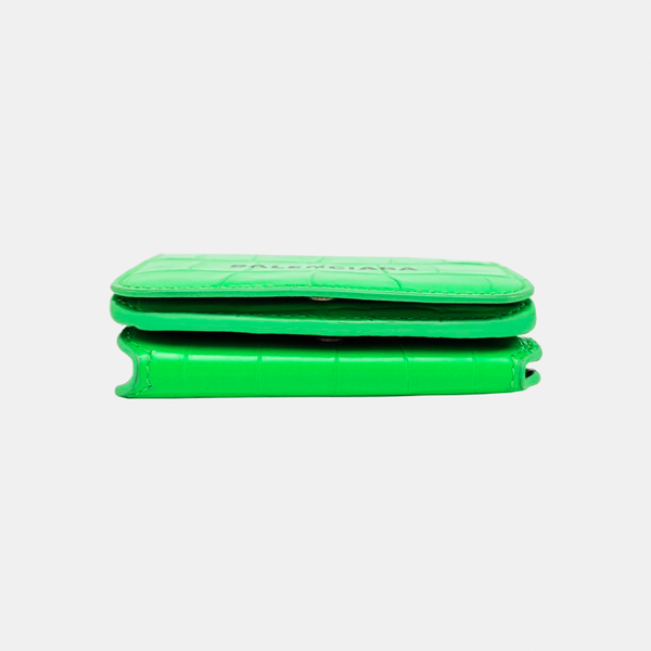 Cash Mini Calfskin Green Wallet