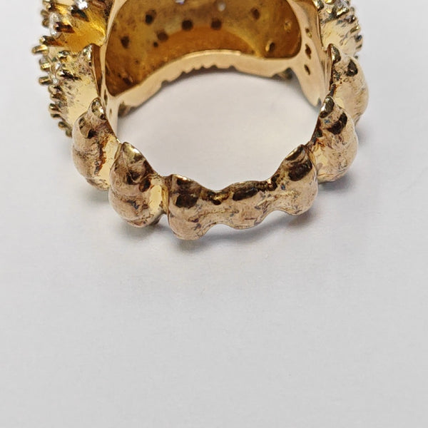 925 Sterling Silver Gold Ring HK 15