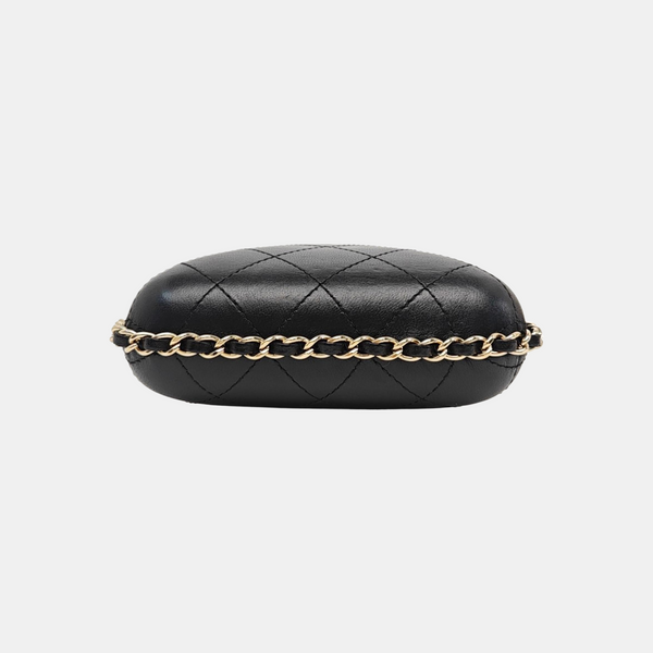 Quilted Lambskin Shoulder Bag Black