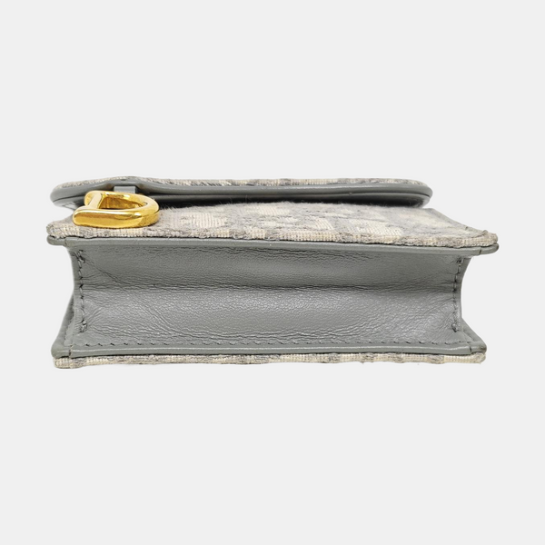 Authenticated pre-owned  Saddle Oblique Fabric Gray Card Holder - Card Holder at Looply