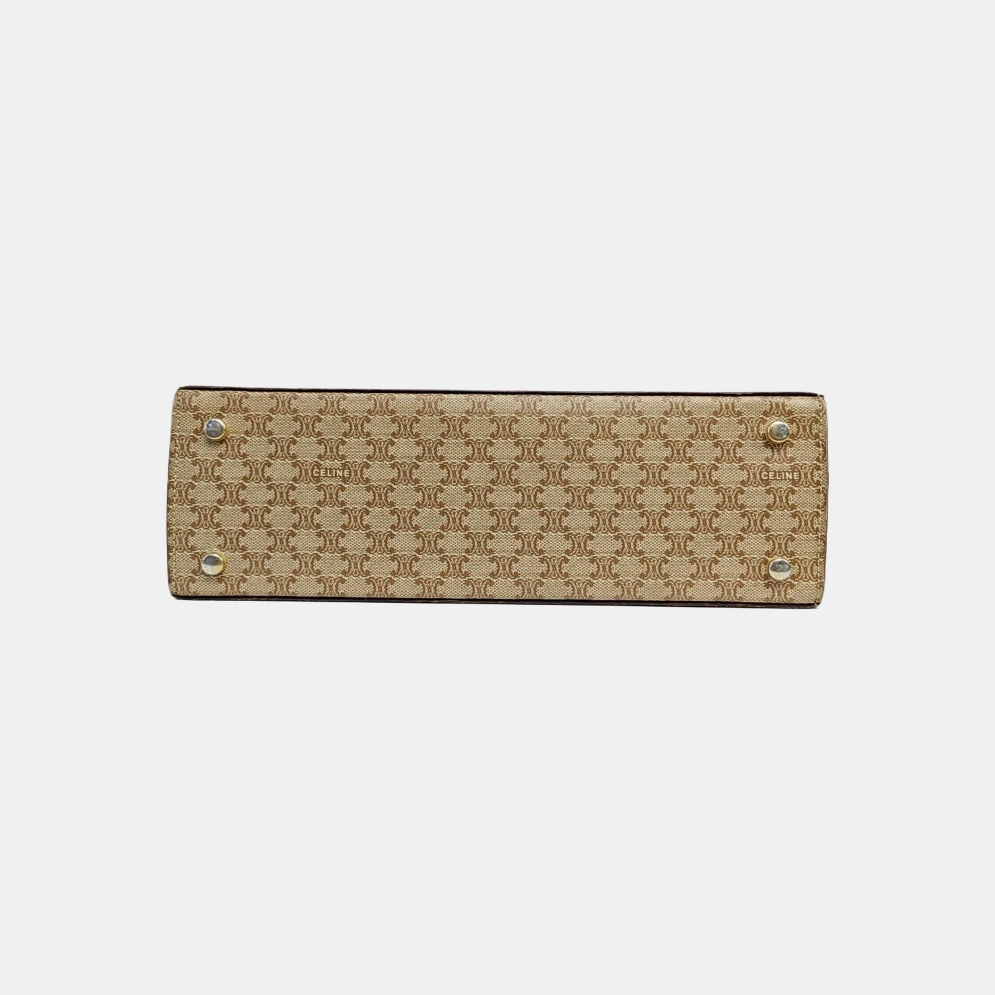 Coated Canvas Shoulder Bag Beige