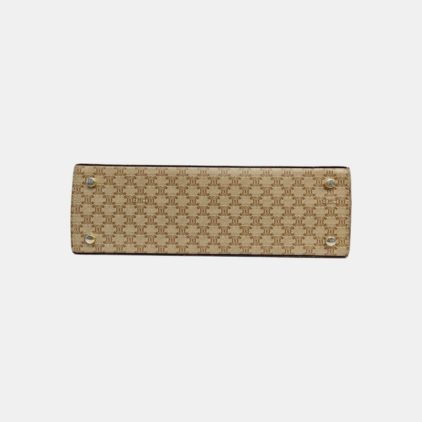 Coated Canvas Shoulder Bag Beige