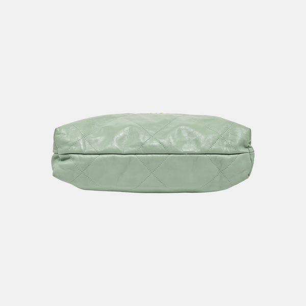 CHANEL 22 Small Quilted Calfskin Green