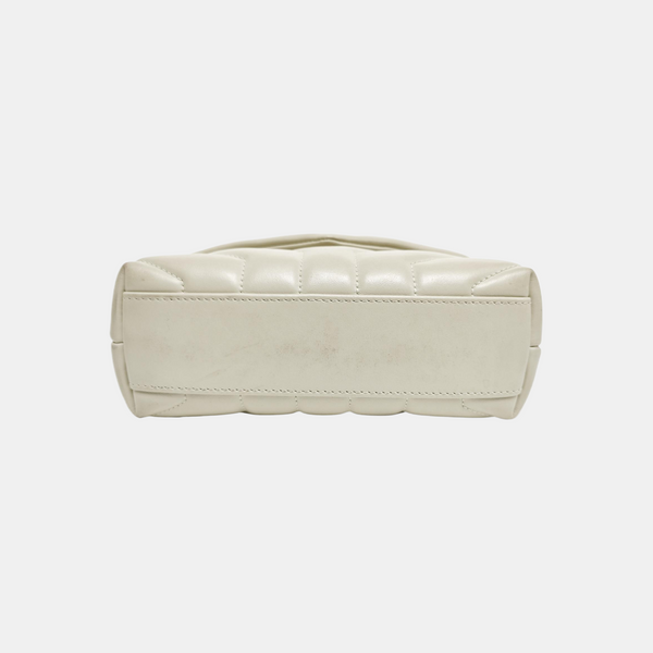LOULOU Extra Small Chevron Calfskin White