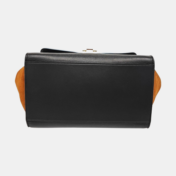 Authenticated pre-owned  TRAPEZE Small Calfskin Multicolor - Top Handle Bag at Looply
