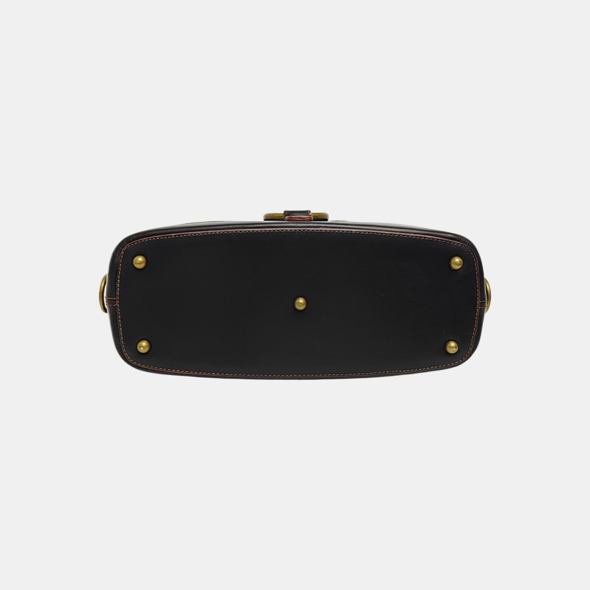 Calfskin Top Handle Bag Black