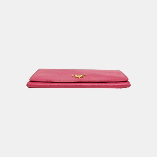 Fold Wallet Saffiano Calfskin Red Wallet