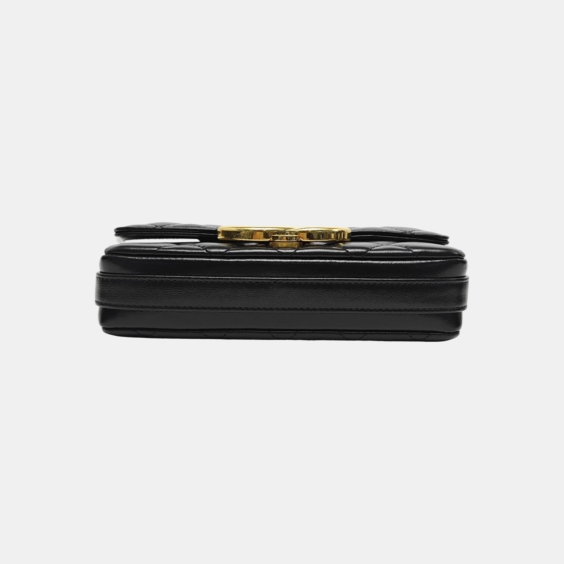 Quilted Lambskin Shoulder Bag Mini Black