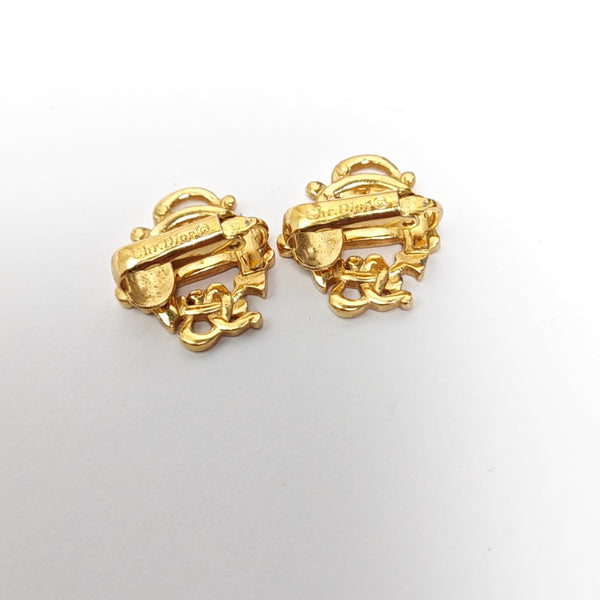 Insignia Metal Gold Clip On Earrings