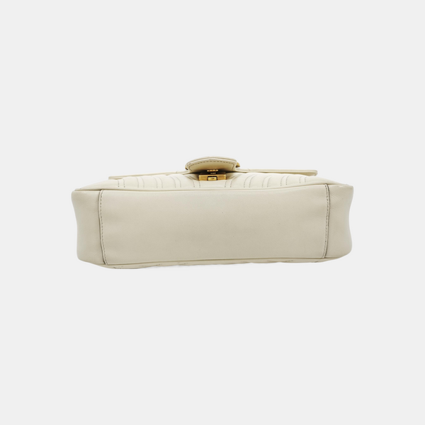 GG Marmont Medium Quilted Calfskin White